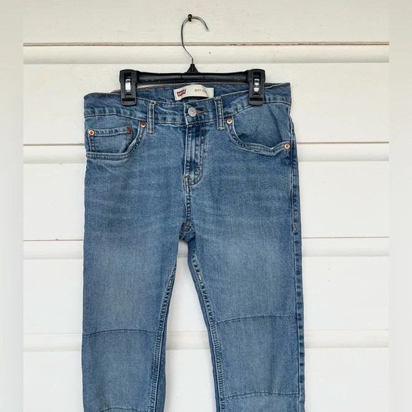 Levi Boys 511 Slim Mid Wash Jeans With Knee Patches Size 14 Reg W27 L27 - Picture 2 of 8